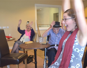 People having fun at a dementia workshop
